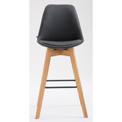 Moderne barstol med egetræsstel og polstret sæde