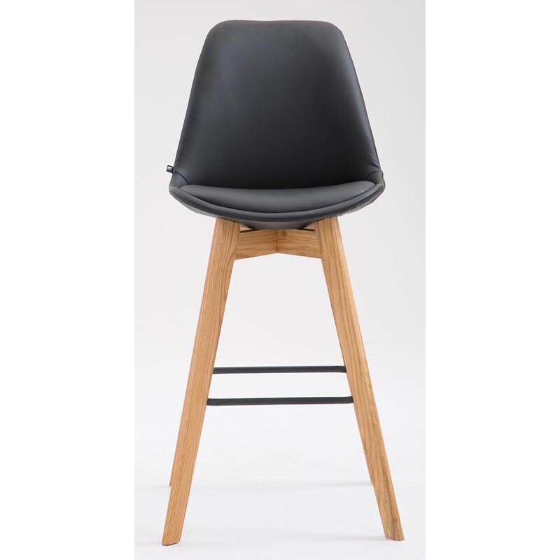 Moderne barstol med egetræsstel og polstret sæde