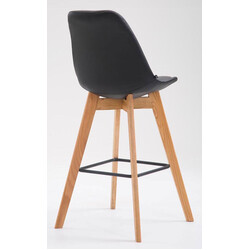 Moderne barstol med egetræsstel og polstret sæde