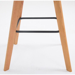 Moderne barstol med egetræsstel og polstret sæde