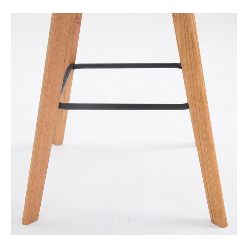 Moderne barstol med egetræsstel og polstret sæde