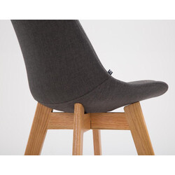 Elegant barstol-par med egetræsstel polstret siddeplads ryglæn 2 stk