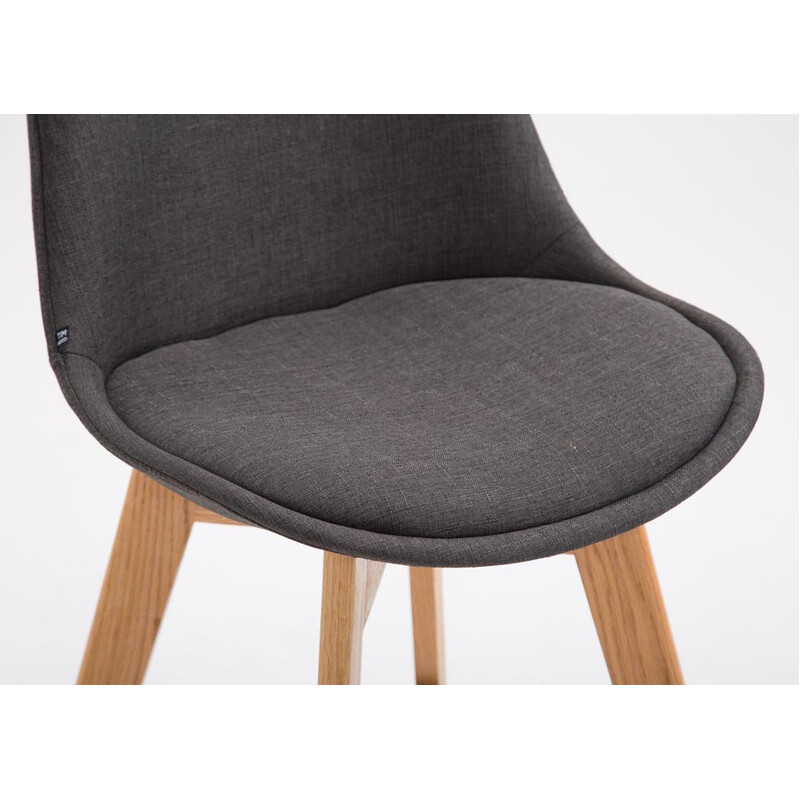 Elegant barstol-par med egetræsstel polstret siddeplads ryglæn 2 stk