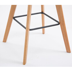 Elegant barstol-par med egetræsstel polstret siddeplads ryglæn 2 stk