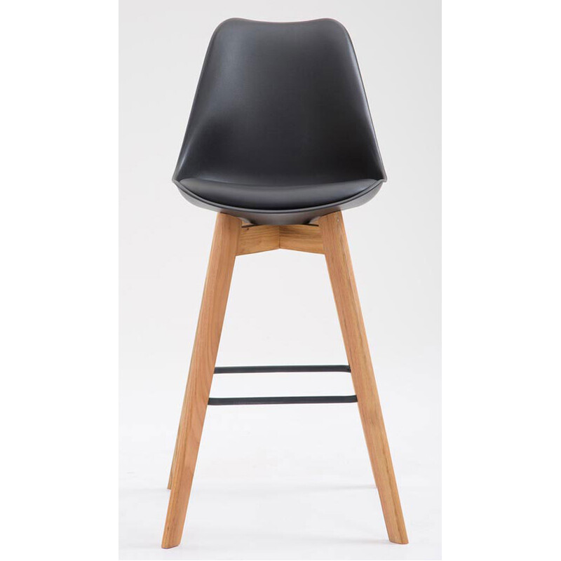 2 stk moderne barstol med ryglæn fodstøtte og egetræ ramme