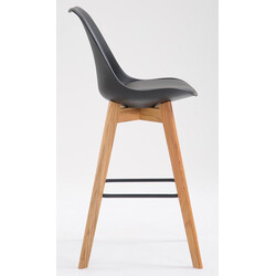 2 stk moderne barstol med ryglæn fodstøtte og egetræ ramme