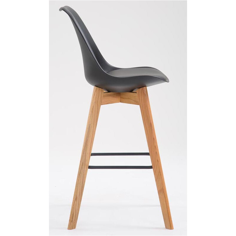 2 stk moderne barstol med ryglæn fodstøtte og egetræ ramme