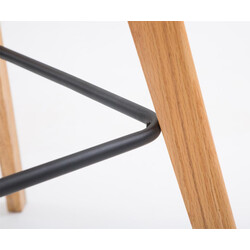 2 stk moderne barstol med ryglæn fodstøtte og egetræ ramme