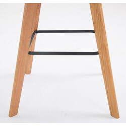 2 stk moderne barstol med ryglæn fodstøtte og egetræ ramme