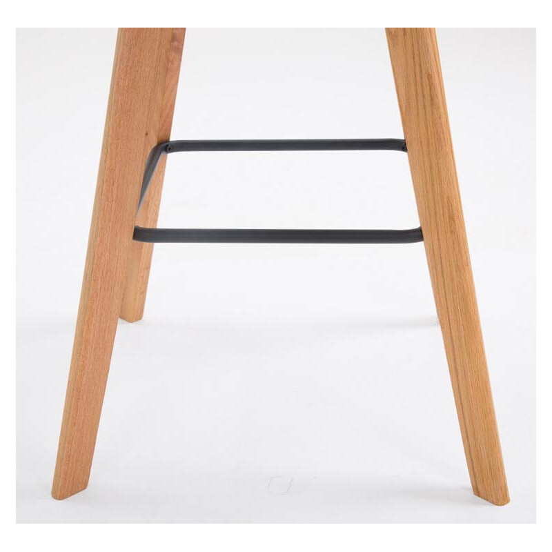 2 stk moderne barstol med ryglæn fodstøtte og egetræ ramme