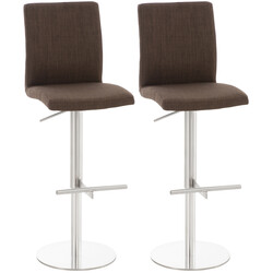 Cadiz barstole 2 stk stofbetræk højdejusterbare drejende metalramme