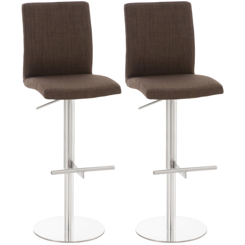 Cadiz barstole 2 stk stofbetræk højdejusterbare drejende metalramme