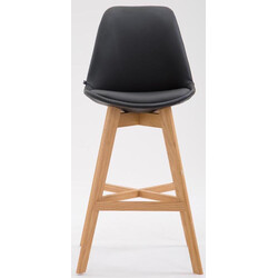 Elegant barstolsæt i egetræ med kunstlædersæde to stk