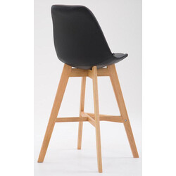 Elegant barstolsæt i egetræ med kunstlædersæde to stk