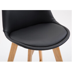 Elegant barstolsæt i egetræ med kunstlædersæde to stk