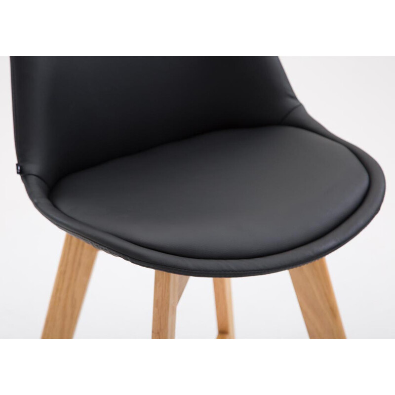 Elegant barstolsæt i egetræ med kunstlædersæde to stk