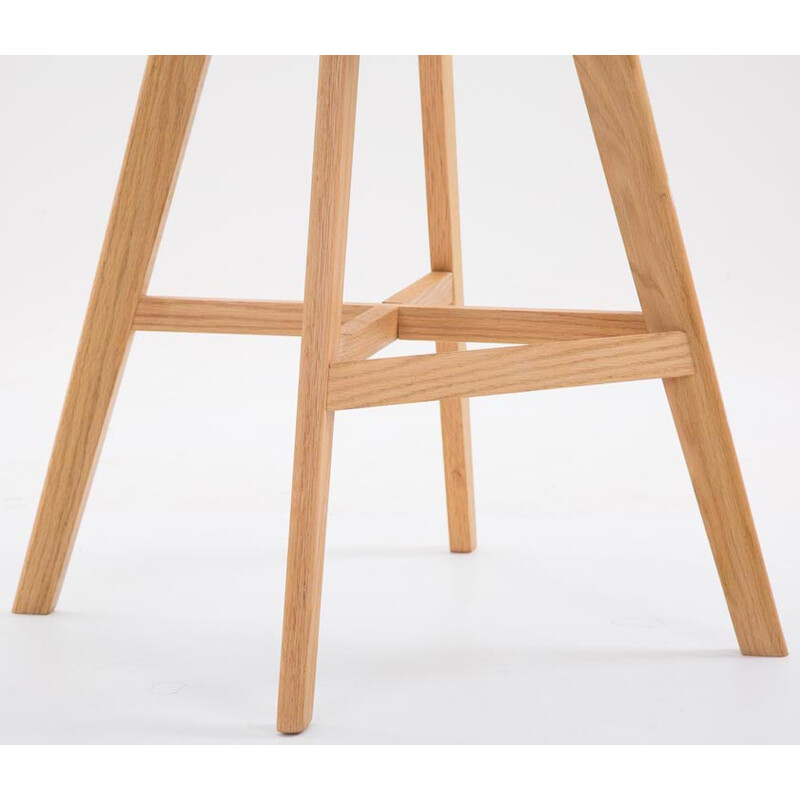 Elegant barstolsæt i egetræ med kunstlædersæde to stk