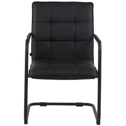 Gandia gæstestol med kunstlæder og sort metalramme