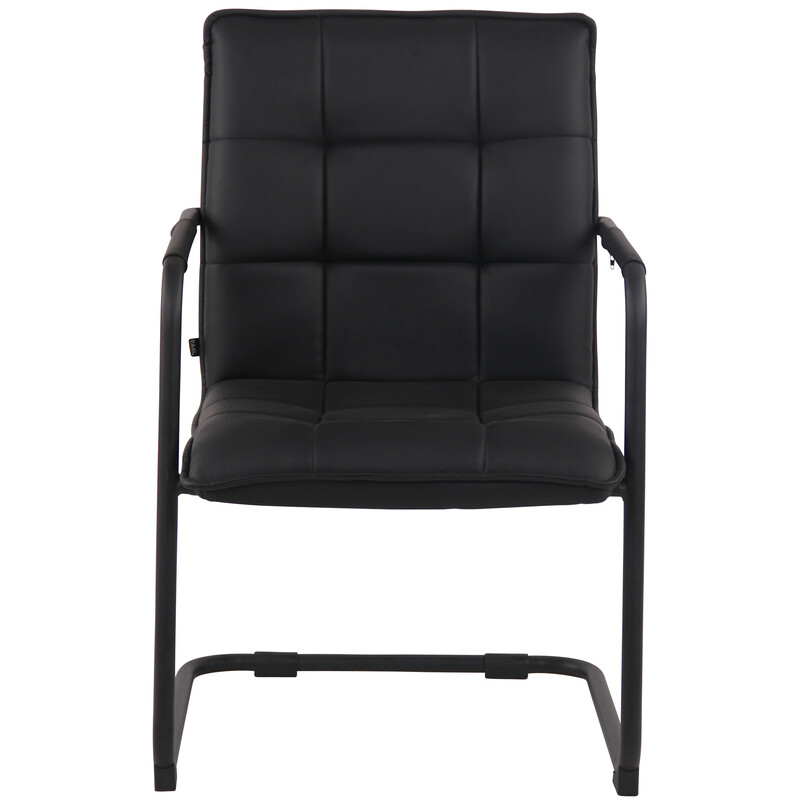 Gandia gæstestol med kunstlæder og sort metalramme