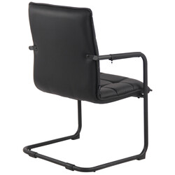 Gandia gæstestol med kunstlæder og sort metalramme