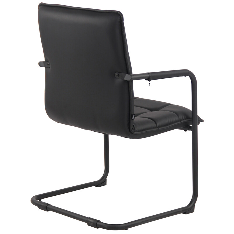 Gandia gæstestol med kunstlæder og sort metalramme