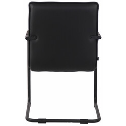 Gandia gæstestol med kunstlæder og sort metalramme