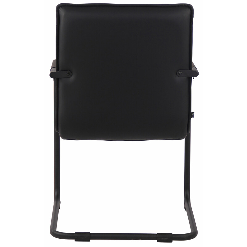 Gandia gæstestol med kunstlæder og sort metalramme