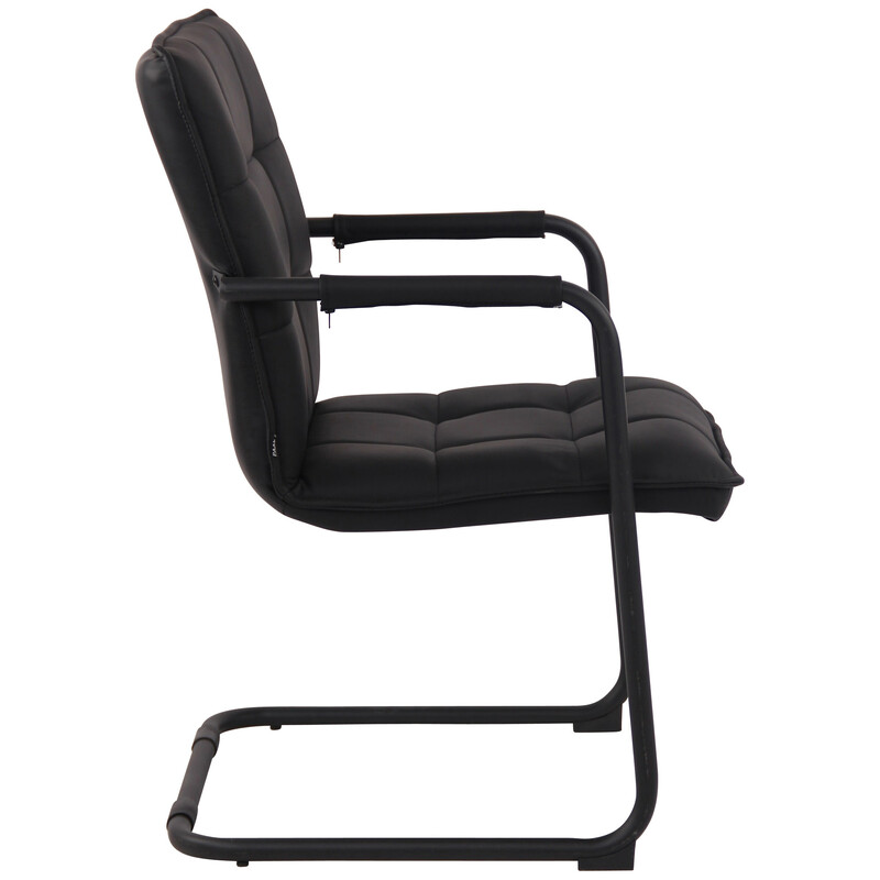 Gandia gæstestol i ægte læder drejestol med kromben