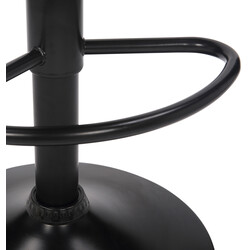 Moderne justerbar fløjlsagtig barstol med rygstøtte og fodstøtte mat sort metalben