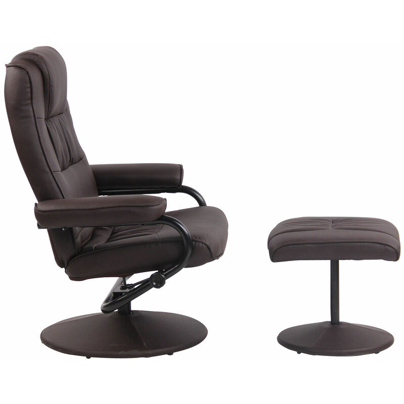 Ennis justerbar lænestol med fodstøtte ergonomisk 360 grader roterende 136 kg