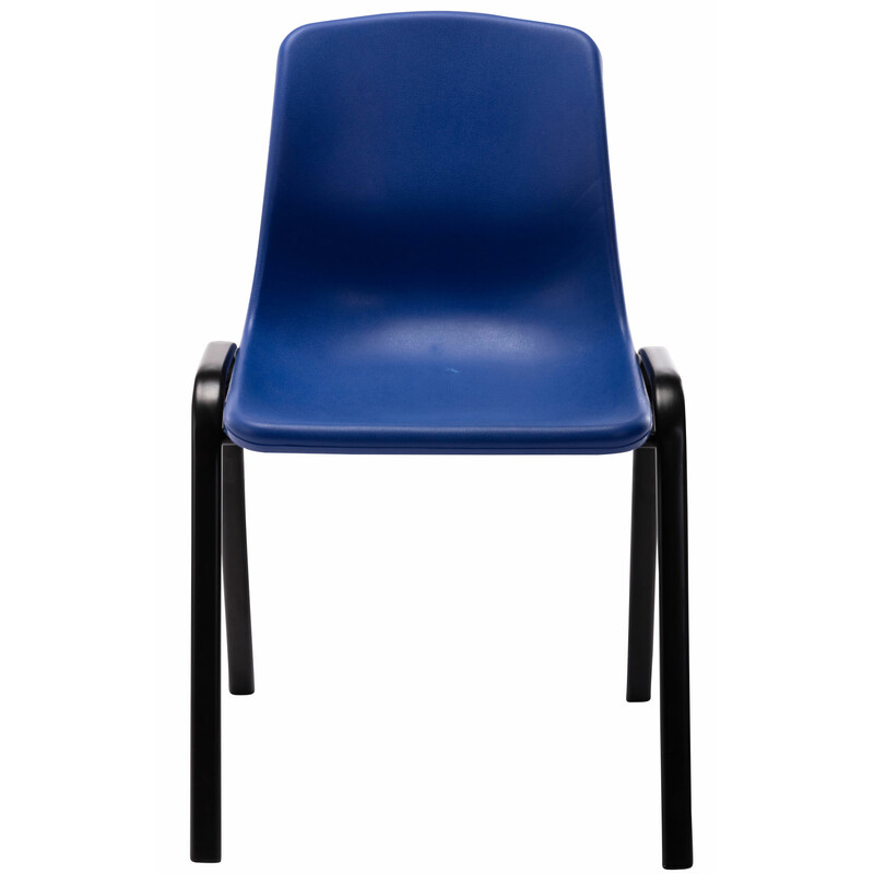 4 stk stablede Nowra plaststole med metalramme let at rengøre