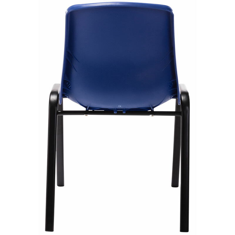 4 stk stablede Nowra plaststole med metalramme let at rengøre