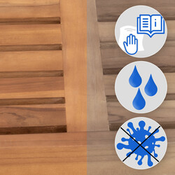 Massiv teak havebænk med armlæn tidløst design helårs udendørs