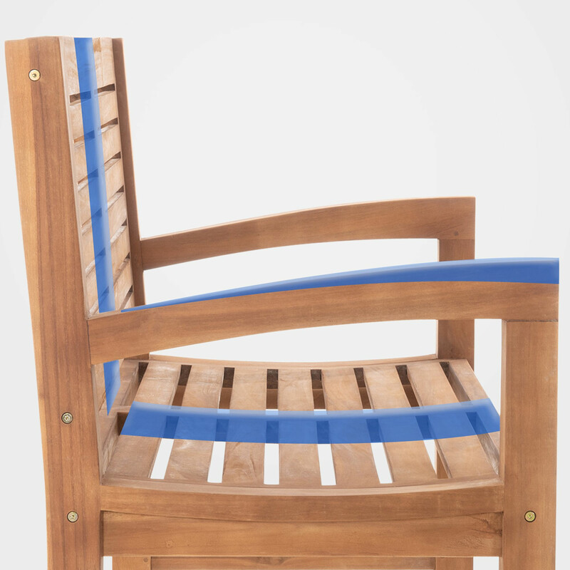 Massiv teak havebænk med armlæn tidløst design helårs udendørs