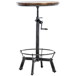 Justerbart ståbord i fyrretræ og metal 59 cm bredt 84-102 cm højde