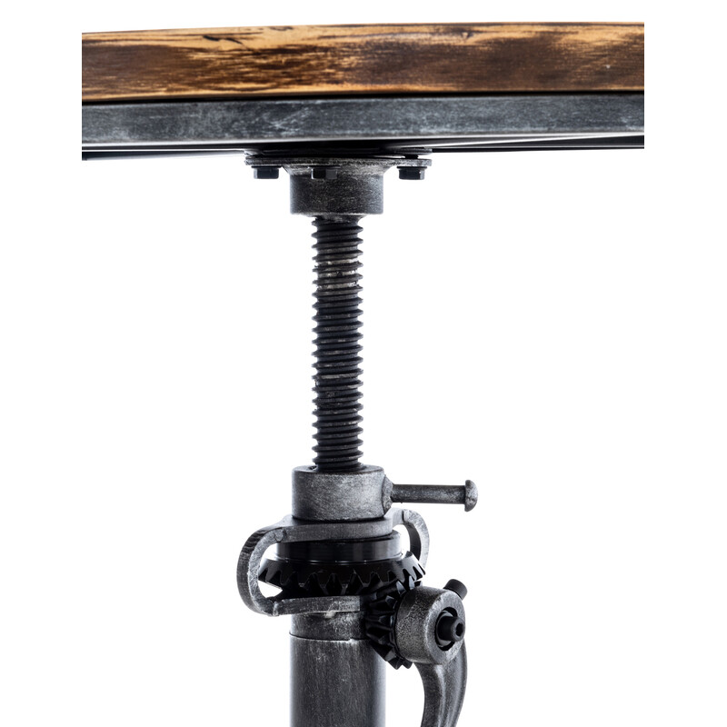 Justerbart ståbord i fyrretræ og metal 59 cm bredt 84-102 cm højde