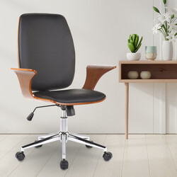 Moderne kontorstol med ergonomisk design justerbar højde og kromramme