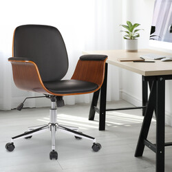 Elegant ergonomisk kontorstol med justerbar højde kunstlæder og metalramme