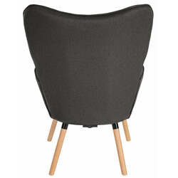 Garding lænestol med stofbetræk runde armlæn og lyst fyrretræ ben