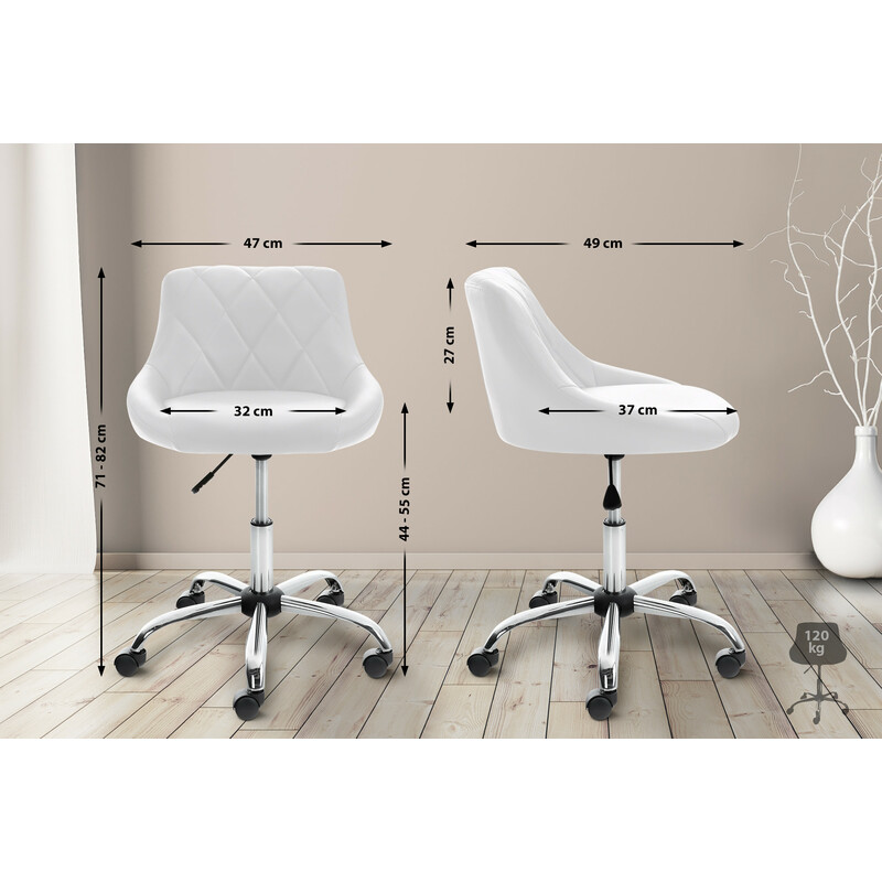 Ergonomisk arbejdsstol med hjul gasløft og metalramme til klinik