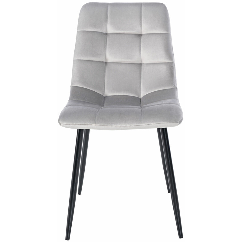 Antibes fløjlsagtig spisestol med høj rygstøtte metalramme 150 kg belastning