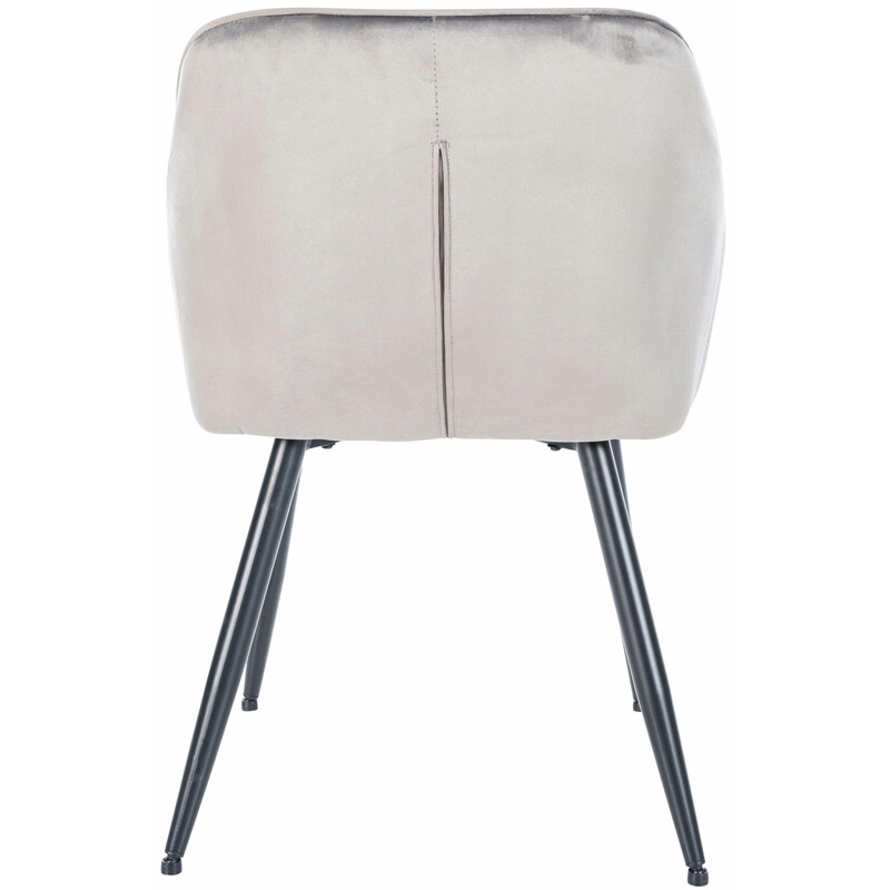 Fløjlsbesøgsstol med metal firebenet stel ryglæn og armlæn