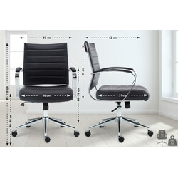 Oakland ergonomisk kontorstol med justerbar højde og læder