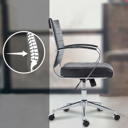 Oakland ergonomisk kontorstol med justerbar højde og læder