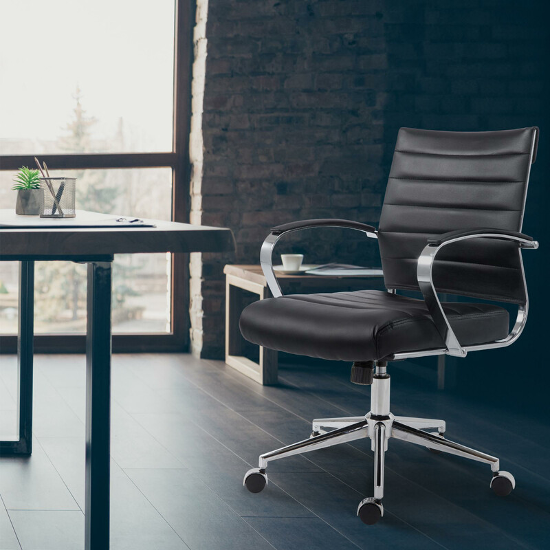 Oakland ergonomisk kontorstol med justerbar højde og læder