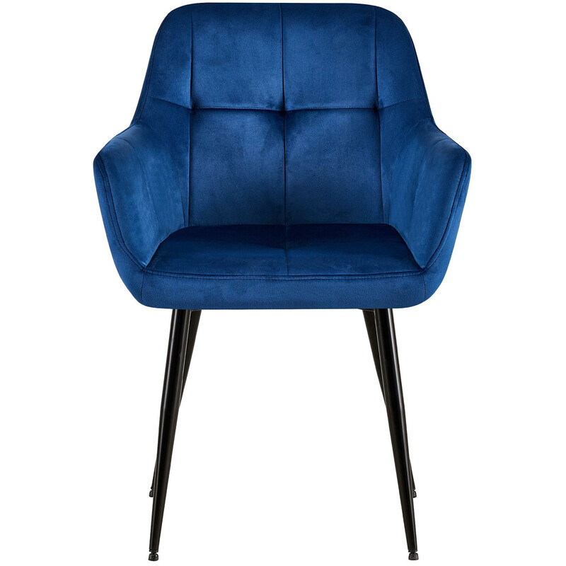 Stilfuld fløjlsbetrukket 4-benet besøgsstol til moderne hjem med metallisk ramme