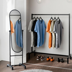 Ovalt spejl med metalramme på hjul 155 cm i flere farver