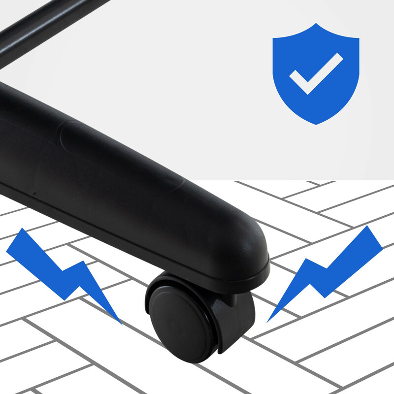 Ovalt spejl med metalramme på hjul 155 cm i flere farver