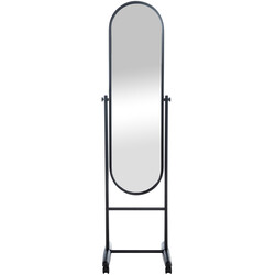 Ovalt spejl med metalramme på hjul 155 cm i flere farver