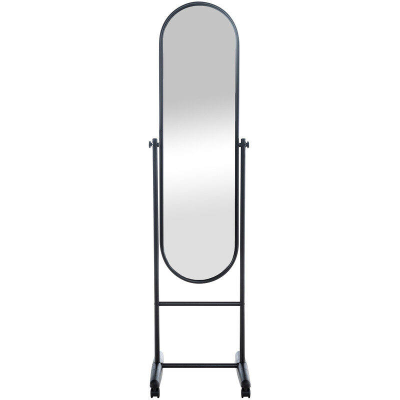 Ovalt spejl med metalramme på hjul 155 cm i flere farver